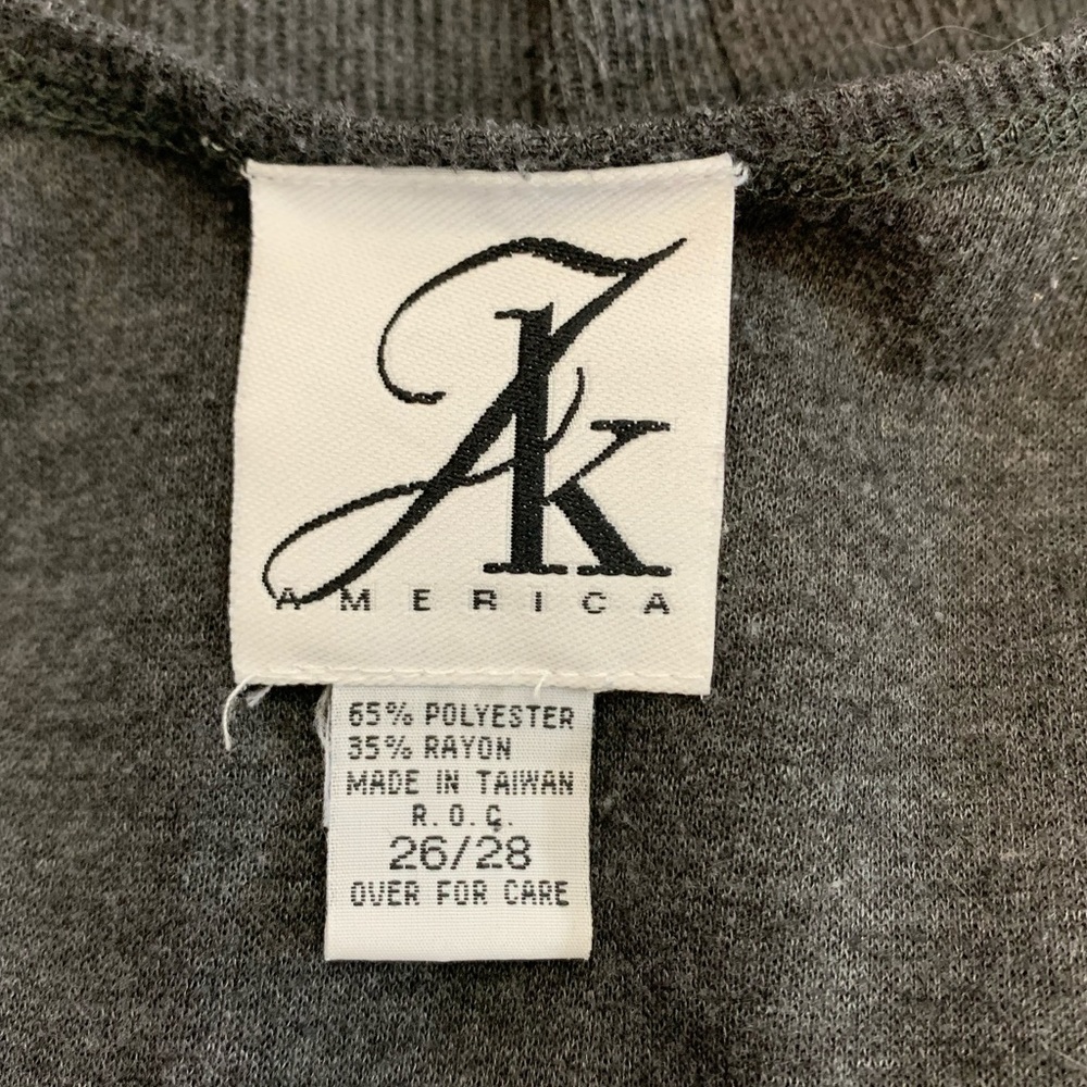 JK America Gray Sleeveless Cardigan 4 Button Front - Picture 3 of 4